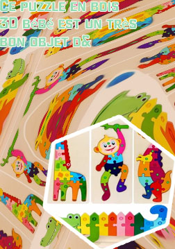 Puzzle bebe bois